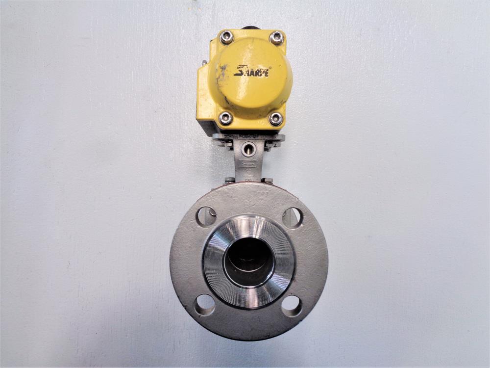 Sharpe 1-1/2" 150# Flanged Ball Valve, Stainless Steel w/ Actuator SPNII063